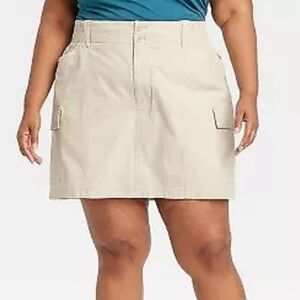 Ava & Viv Tan Cargo Skort Skirt Size XXL